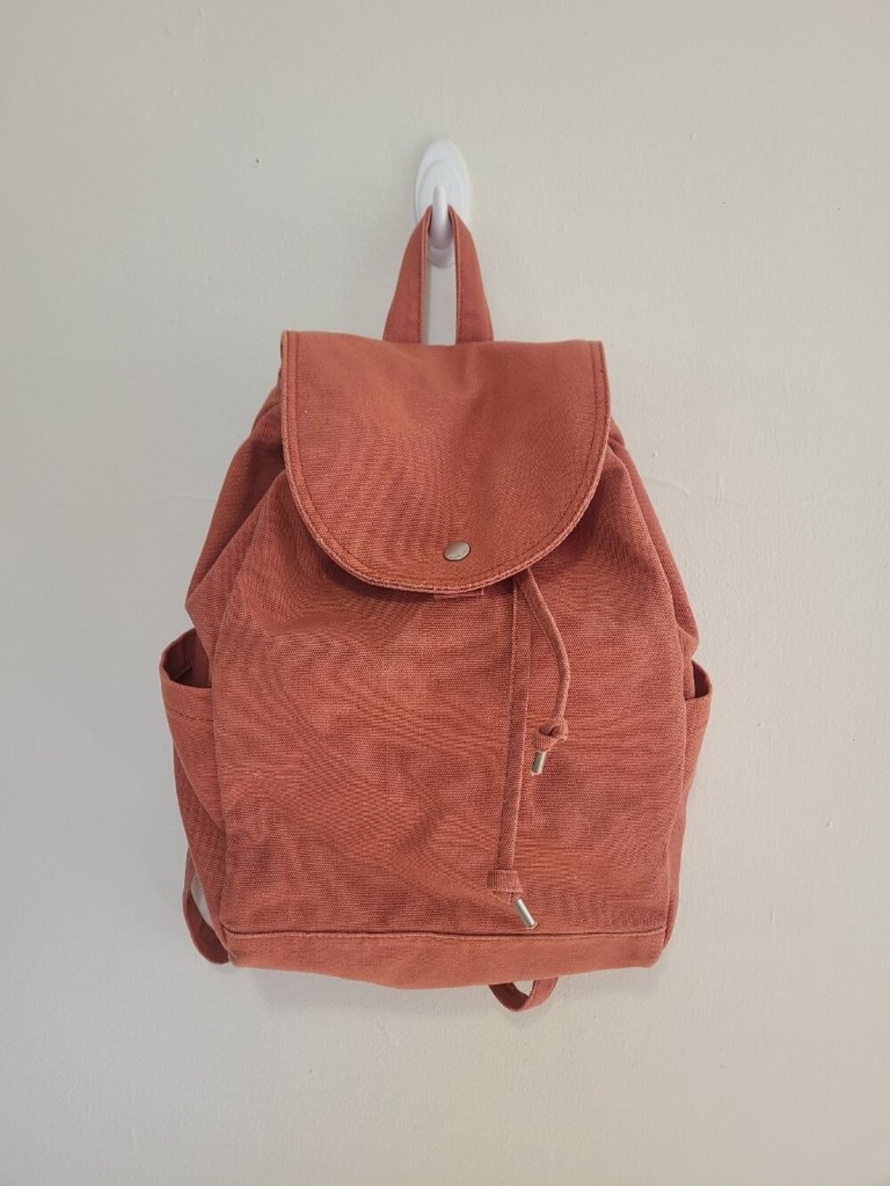 Baggu Cotton Canvas Drawstring Backpack Terracotta